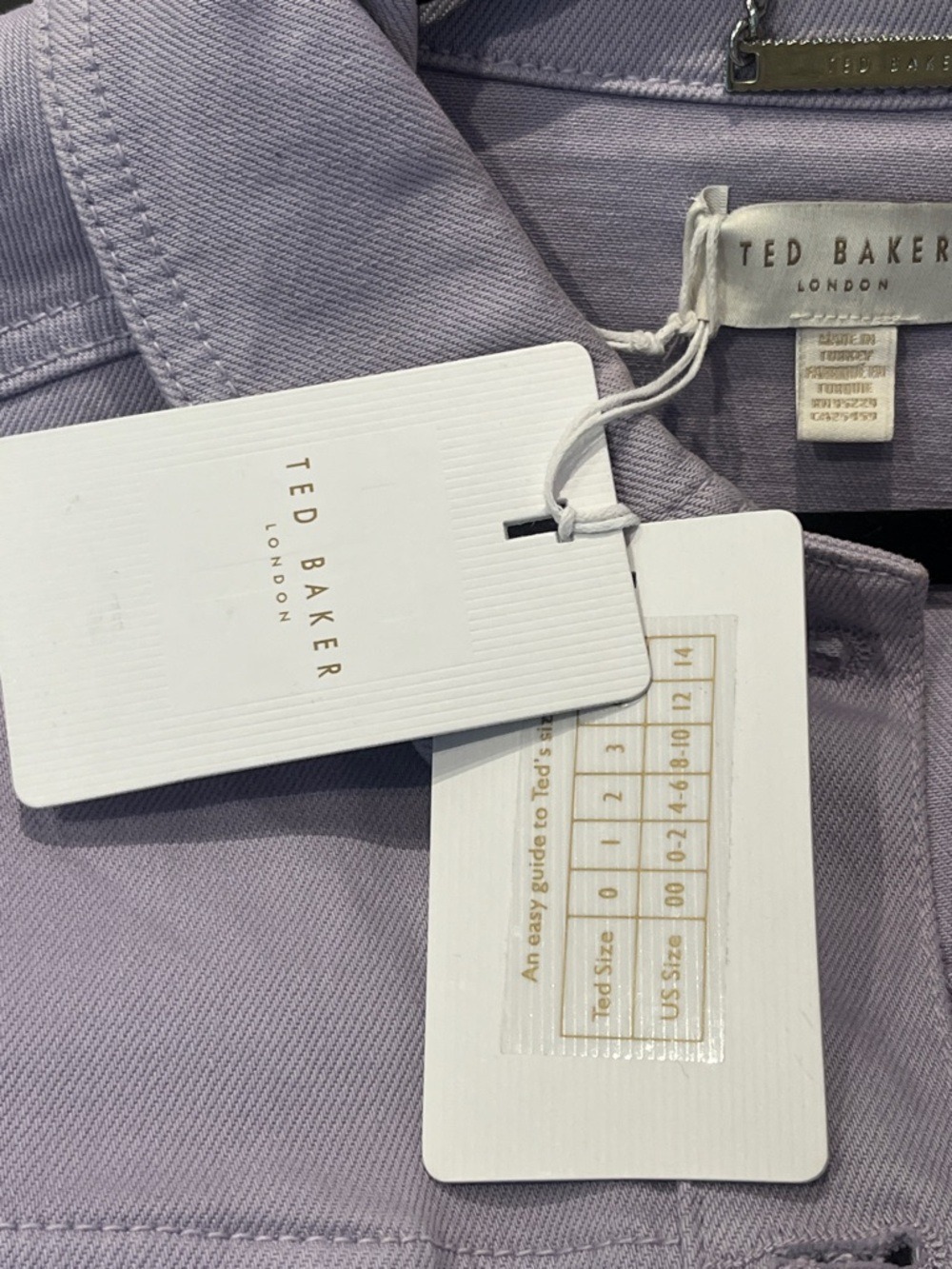 Ted Baker Sofiaz Oversized Denim Jacket in Lilac Size 12 nwt - Picture 12 of 13